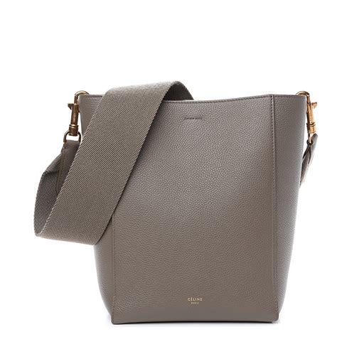 celine small sangle bucket bag in grained calfskin|Sangle Bucket bag in soft grained calfskin .